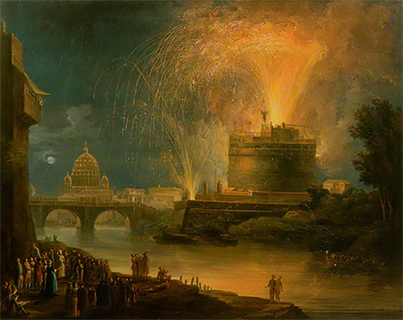 Pietro Fabris, Firework Display, Castel Sant'Angelo, Rome, 1768–1778 - art of fireworks